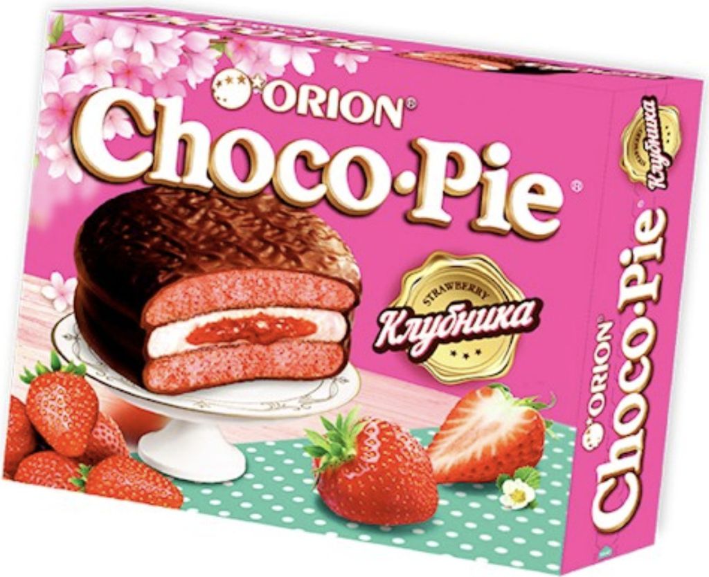 Orion Choco Pie Erdbeere 12er Pack strawberry chocopie Produktbild 