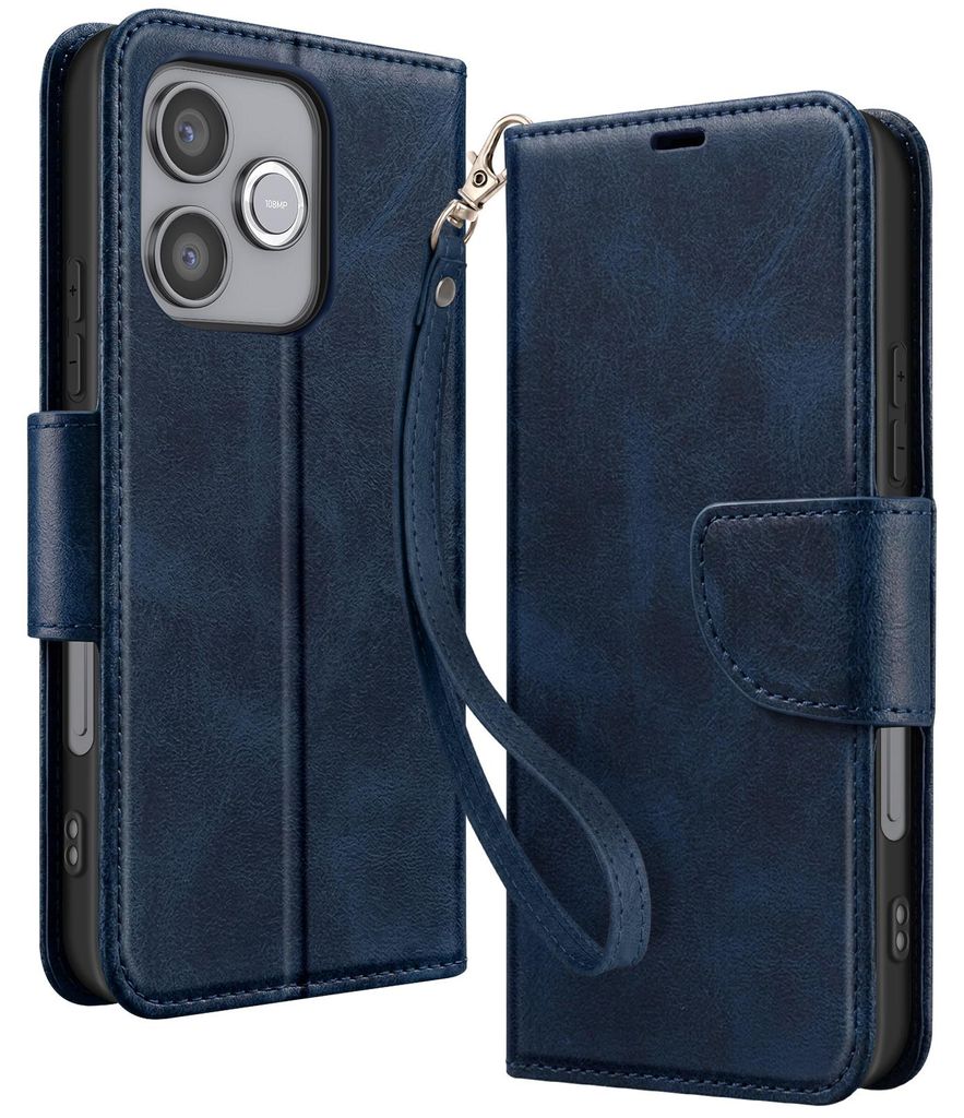 Avizar, Retro Wallet Etui mit Standfunktion für Honor 600 Lite, Nachtblau