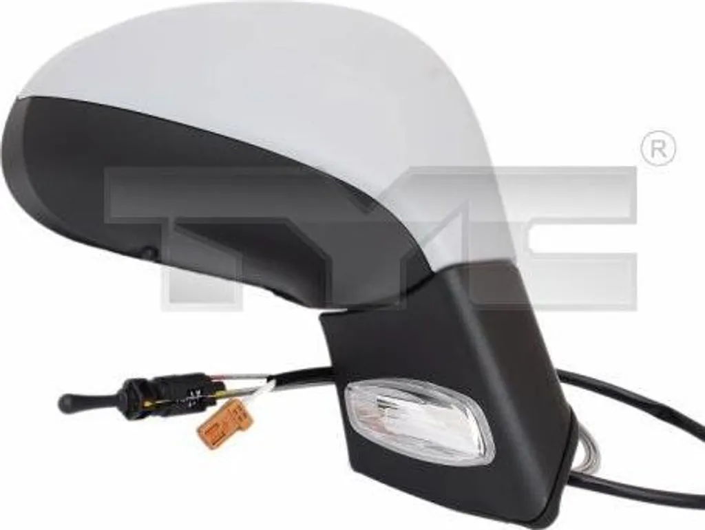 Rétroviseur Peugeot 207 TYC 326-0085 - Coque Noir Mat Haute Résistance OE