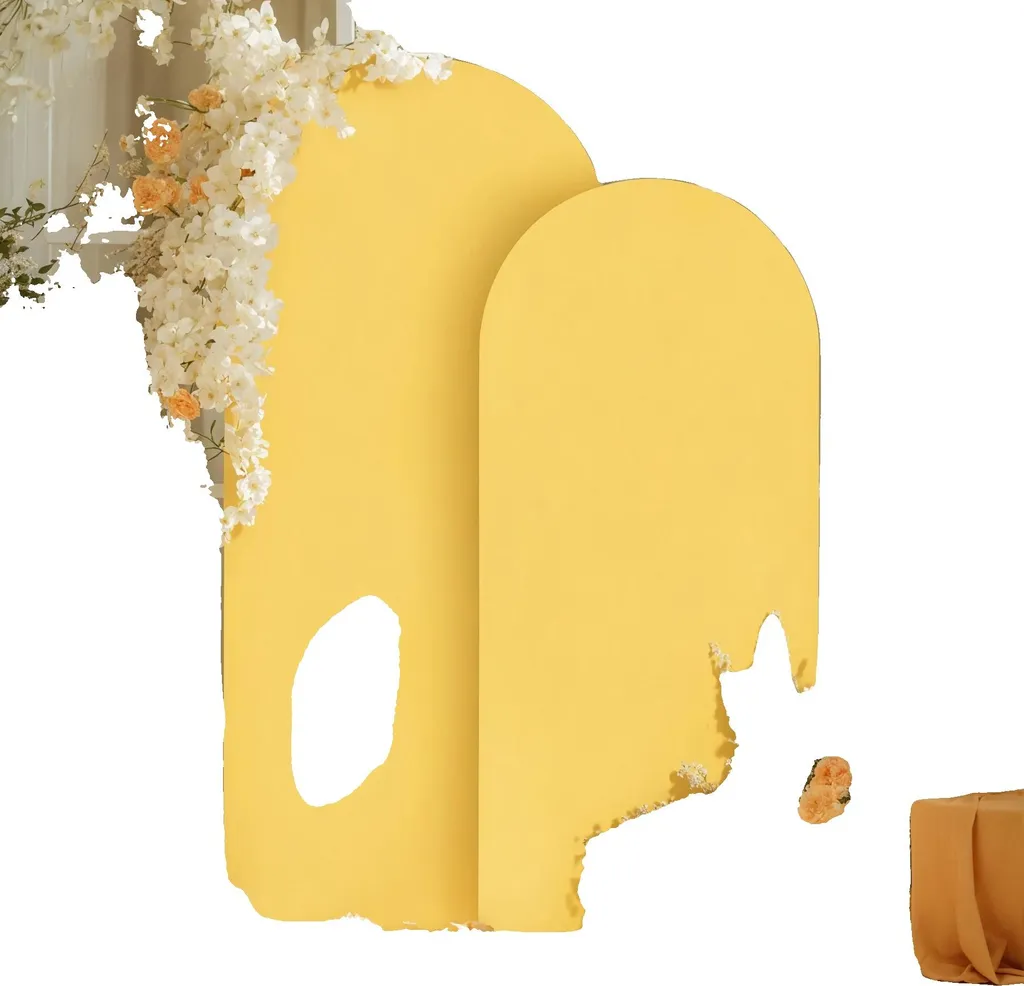Couverture d'arc de mariage jaune bilatérale en tissu élégant - 2x1m