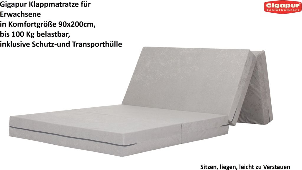 Gigapur 29043 Klappmatratze für Erwachsene in Komfortgröße Produktbild 