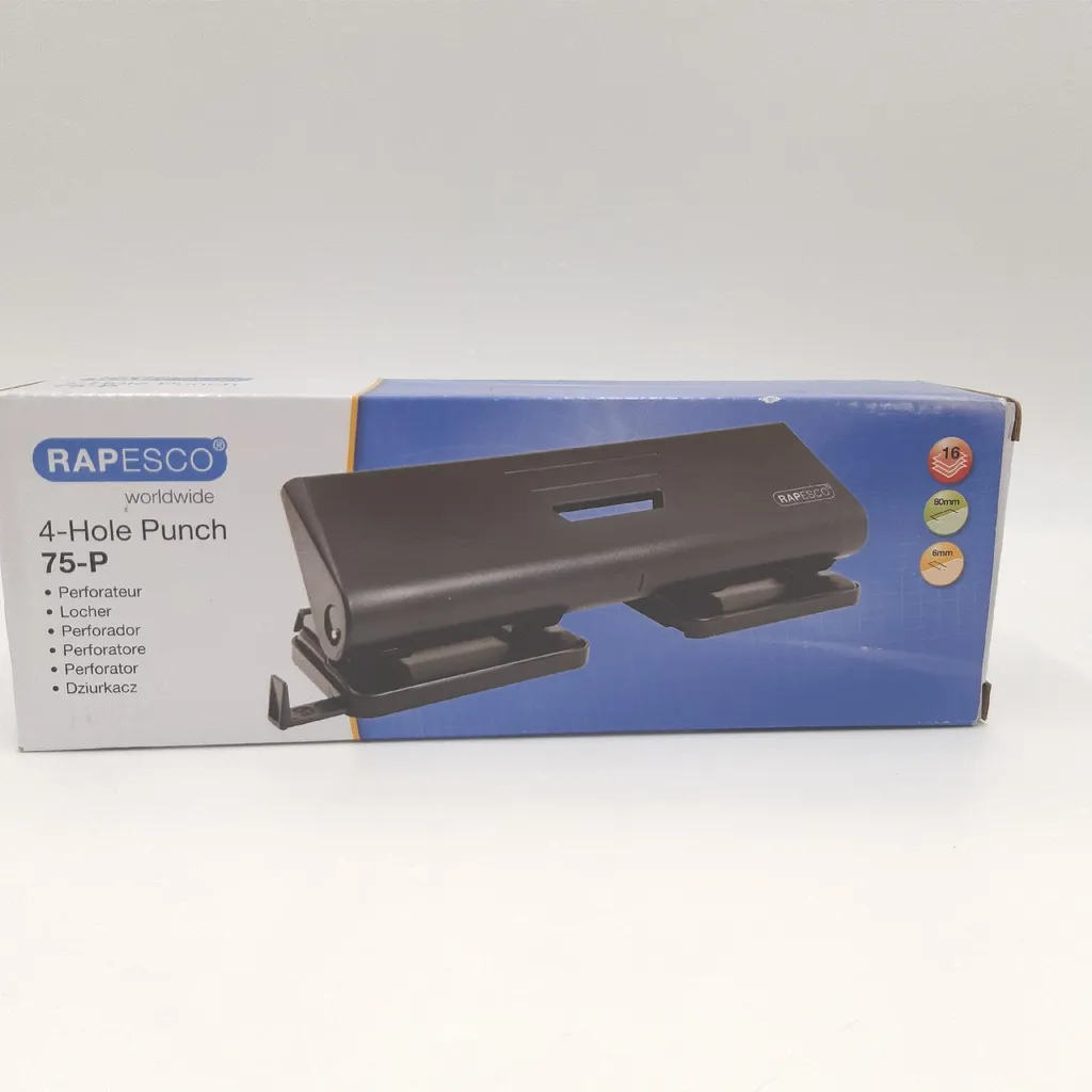 Perforateur Rapesco 75P0B1 Noir 16 Feuilles - Accessoire Staples Office