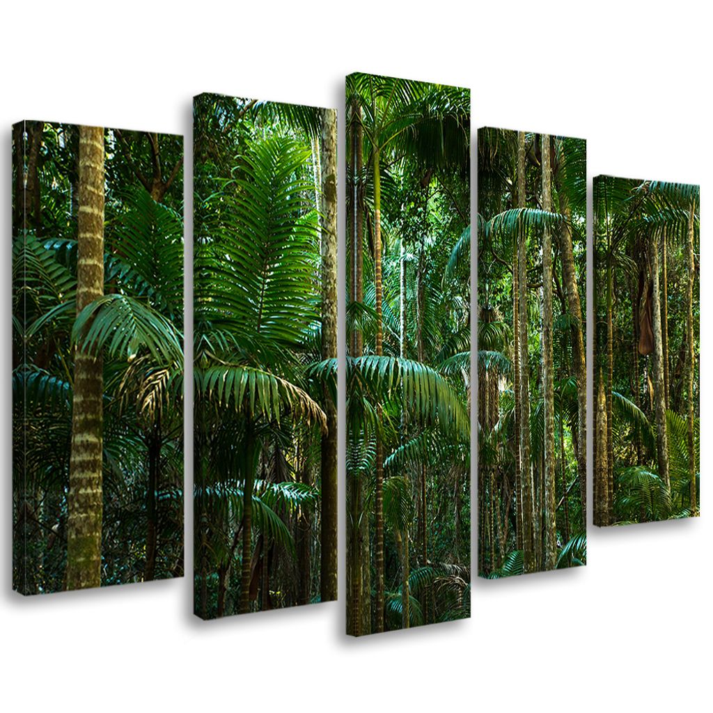 5-teiliges leinwandbild natur regenwald 100x70 cm Feeby Produktbild 