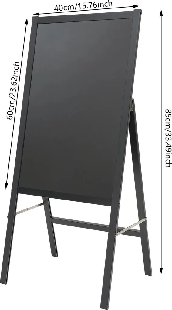 Tableau de menu LED noir 40x60cm pour restaurant et commerce pro