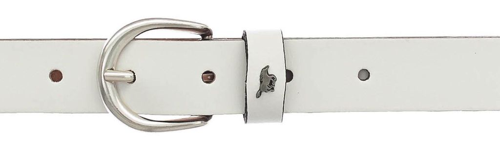MUSTANG Damen-Gürtel 2,5 Cm Schmal – Weite W85, Weißes Leder, Schlichtes Design