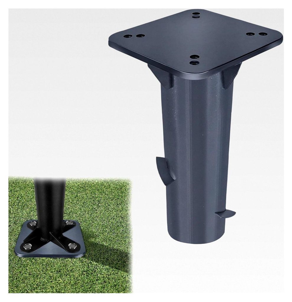 Universeller Metall-Schirmständer mit Bodenplatte für Ampelschirme in Dunkelgrau