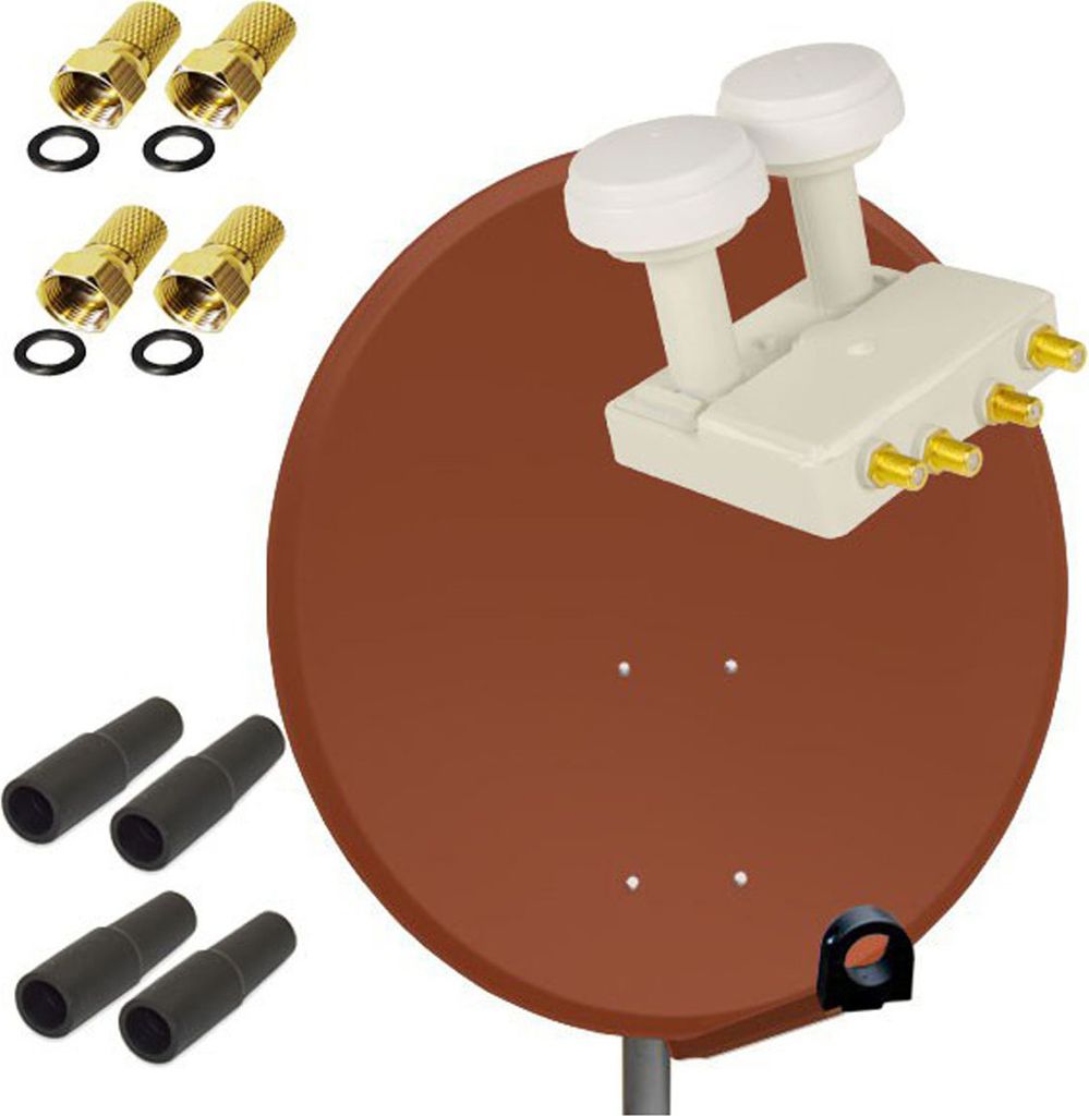PremiumX SAT Anlage 80cm Antenne Aluminium Quad Monoblock Produktbild 