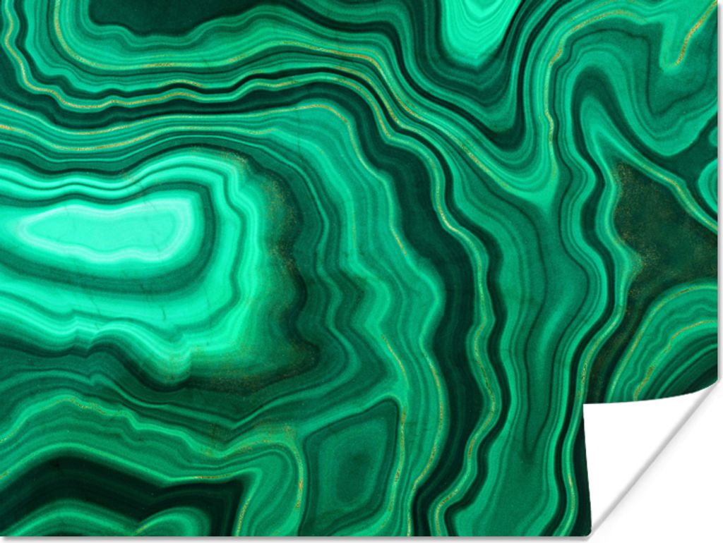 MuchoWow Poster Geode - Grün - Achat - Steine 160x120 cm - Foto Plakat