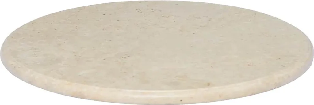 Piano Rotondo in Marmo Crema Ø60 cm per Tavolini da Salotto d'Élite