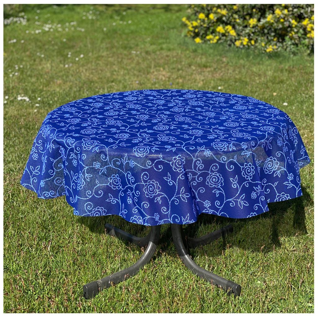 Picknick Tischdecke & Bankhussen Set – Blau-weiß, Wasserdicht Für Garten, Camping & Wohnmobil