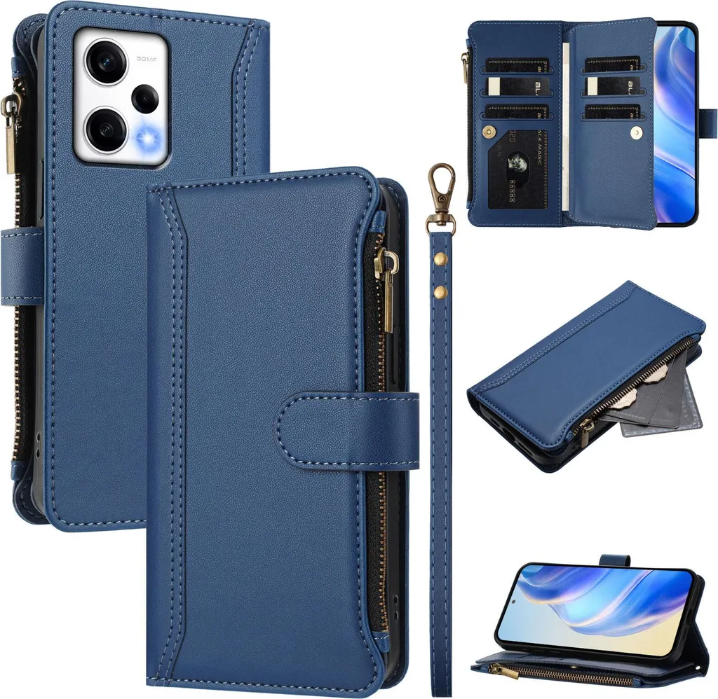 Custodia Portafoglio Blu Chic per Xiaomi Redmi Note 12 Pro Plus