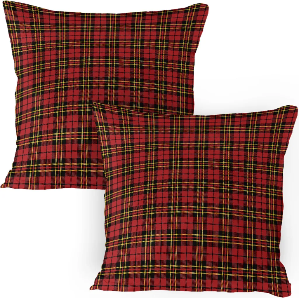 Abakuhaus Federe Scozzesi 80x80 Tartan Tradizionale Nero Giallo Rosso