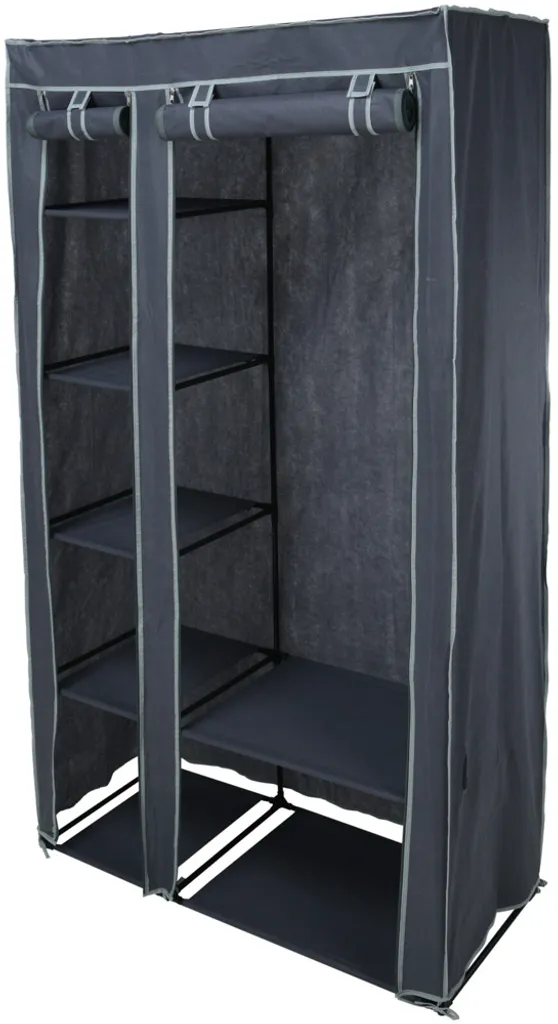 Armadio Tessile Home Elements 100x46x174 cm Grigio Scuro | Offerta Online