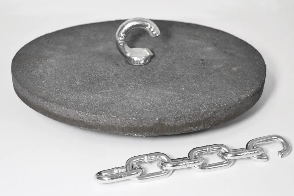 Deflettore con supporto per stufa Piastra di deviazione Pietra di deviazione Ghisa per caldaia Caldaia - 30 cm - CA152A - Deflettore + catena + vite