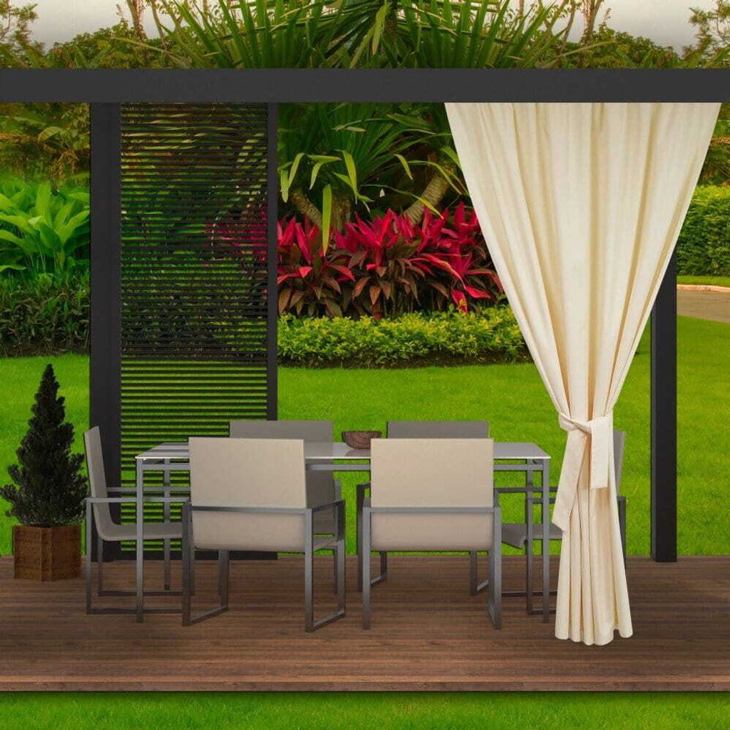 Zasłona ogrodowa 155x220cm beżowa 1 szt | zasłona na taras Zdjęcie produktu 