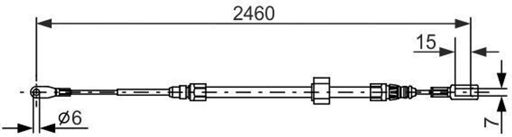 BOSCH 1 987 477 855 - OE A 901 420 22 85 Handbremsseil für Sprinter (W901, W902), Sprinter (W903), Sprinter (W904), Sprinter (W909)