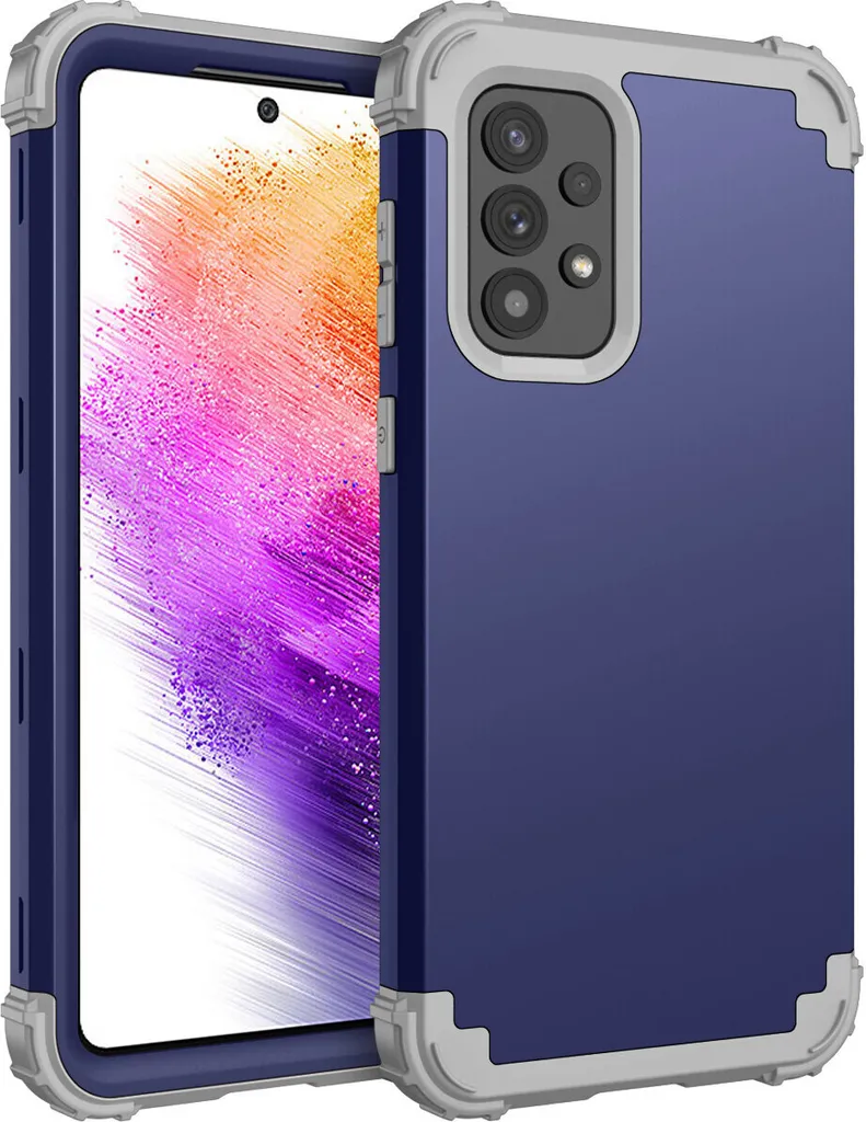 Cover Samsung A73 5G Hybrid 3in1 PC + TPU Blu - Massima Resistenza