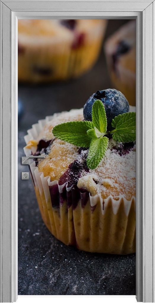 Tür Selbstklebende 90x210 cm Türfolie Türtapete Klebefolie - Blaubeer Muffins