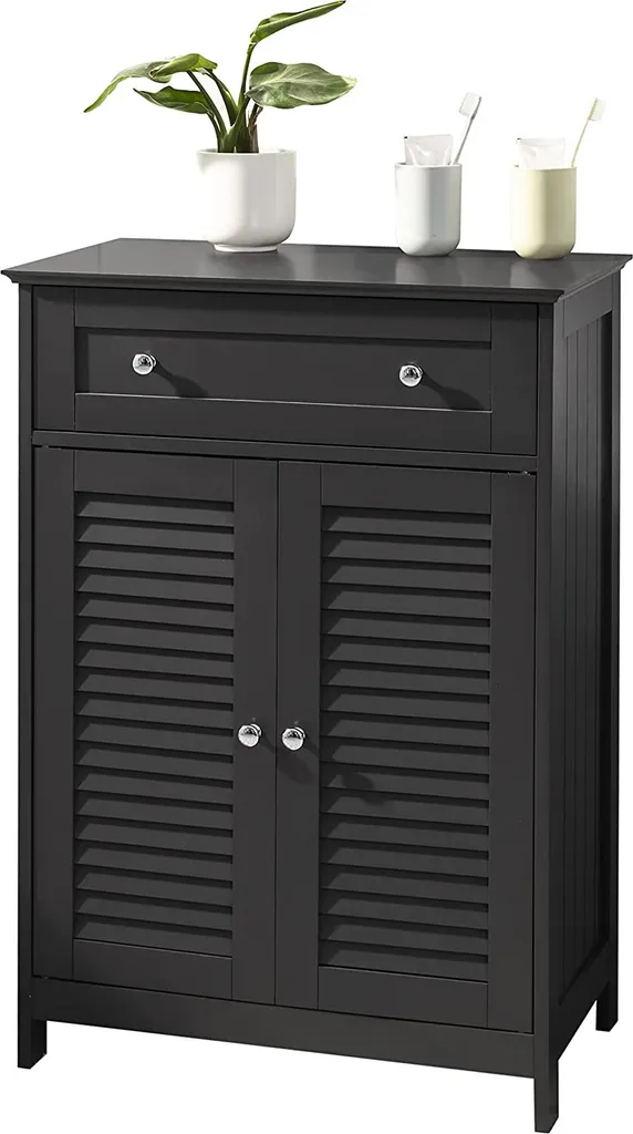Meuble de rangement salle de bain Rootz coloris anthracite à tiroir