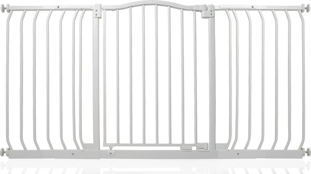 Safetots Treppenschutzgitter mit gebogenem oberen Teil, 143cm - 152cm, Weiß