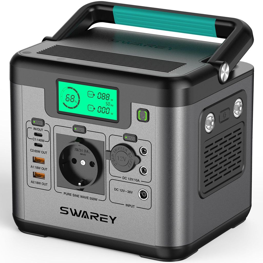 SWAREY 555Wh 150000mAh Tragbare Solarspeicher Powerstation Solargenerator Solar Generator Power Station Stromerzeuger Power Generator Akku Ladegeräte
