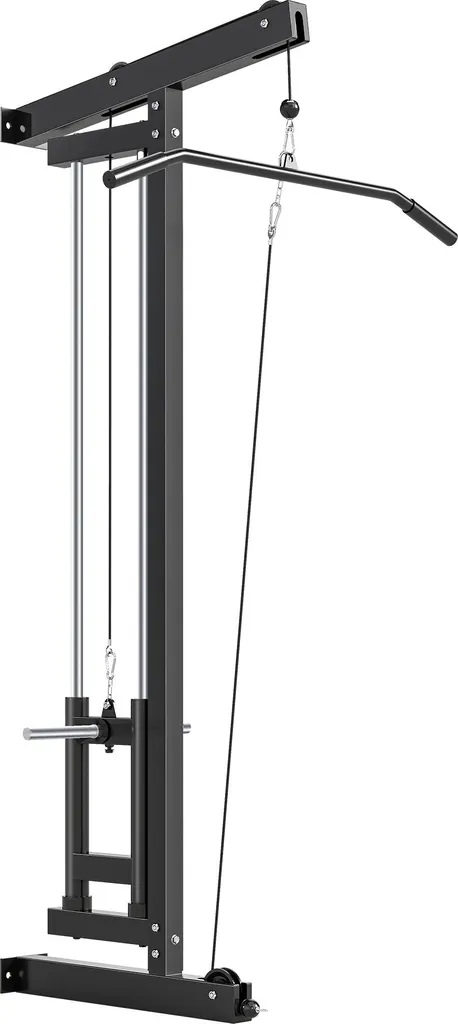 Machine à câbles murale en acier noir pour musculation à domicile - 120kg