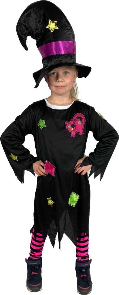 Rubies Chic Rosa Hexenkostüm Für Mädchen – Elegantes Kleid Mit Hut, Für Halloween, Karneval & Mottopartys (Größen 3-10 Jahre)