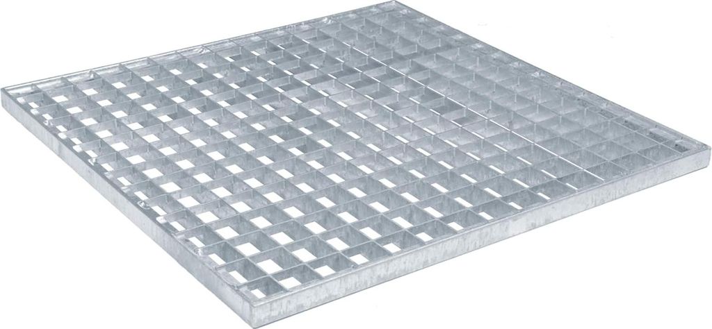 vidaXL Grille argent 50 x 50 x 2 cm Acier galvanisé à chaud Image du produit 