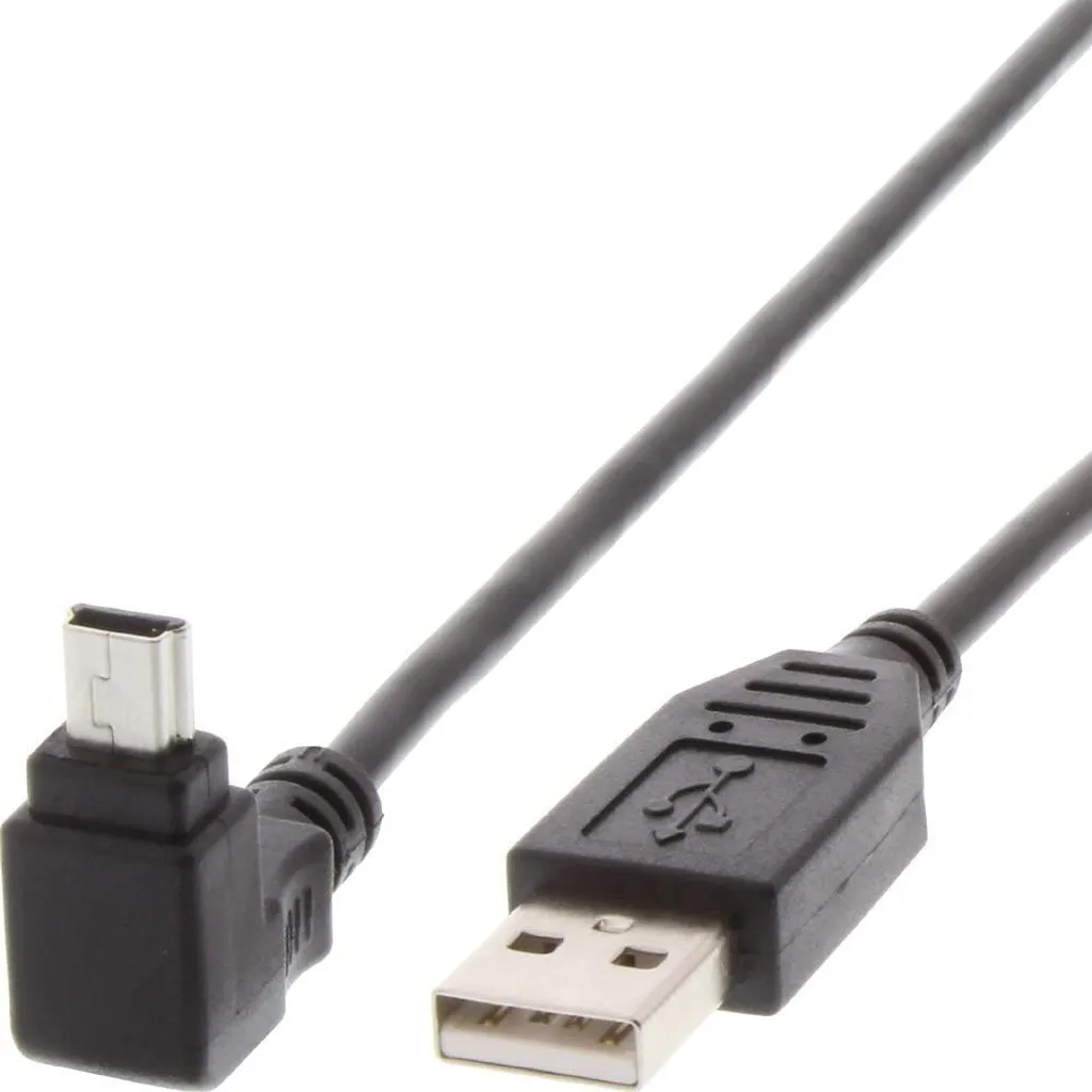 Cavo USB 2.0 Techly Mini B 1.8m per Fotocamere - Angolato 90°