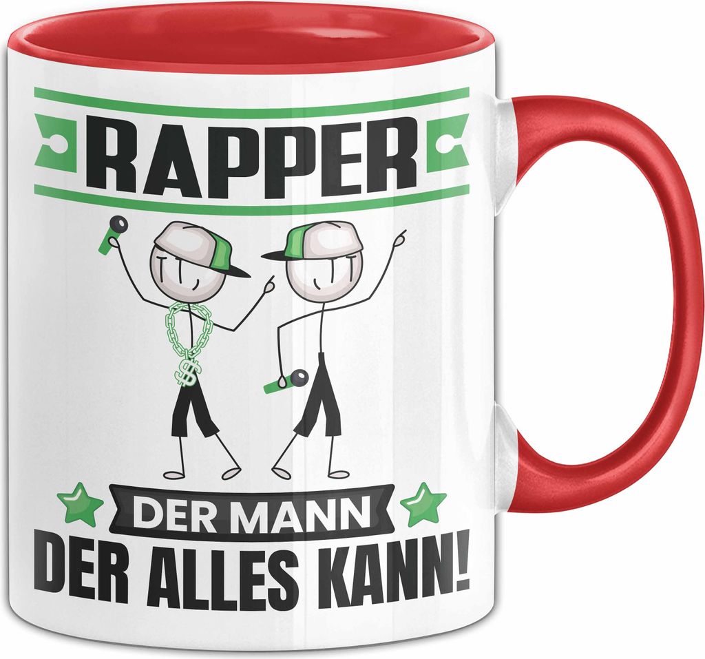 Rapper Tasse Geschenk für Rapper Der Mann Der Alles Kann Geschenkidee zum Geburtstag (Rot)