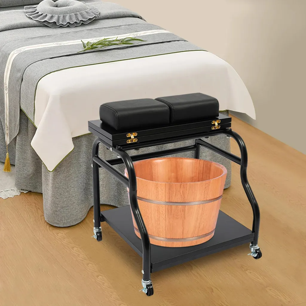 Table de soin pour bain de pieds et matériel de manucure pro à roulettes