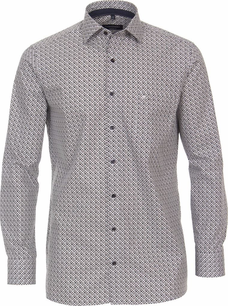 CASAMODA Herren Businesshemd Langarm Kent Comfort-Fit Druck Braun 39