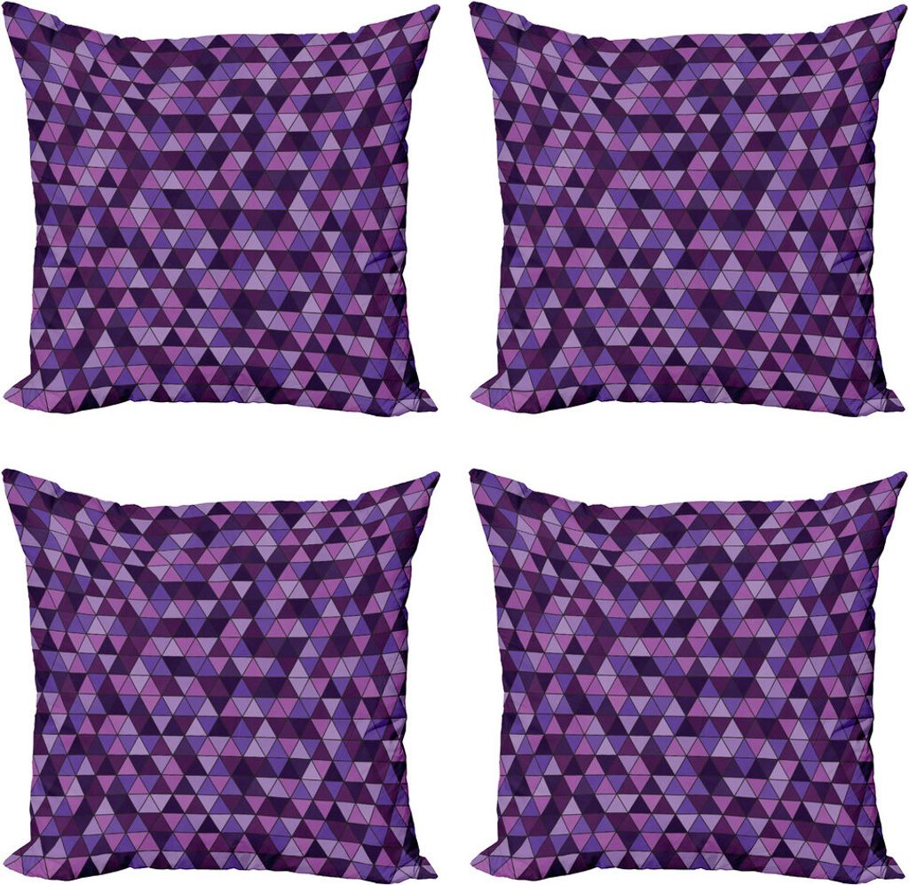 ABAKUHAUS Geometrisch Kissenbezug Set (4 Stück), Dreieck-Mosaik-Fliesen, Moderner Doppelseitiger Digitaldruck, 50 cm x 50 cm, Mehrfarbig