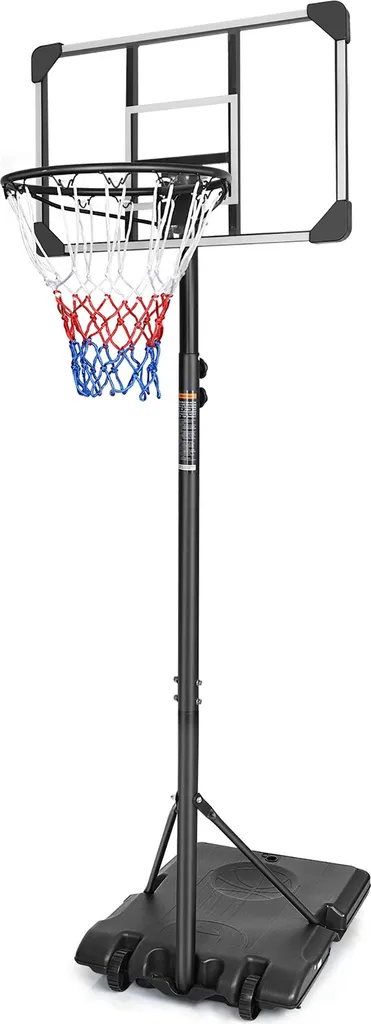 Équipement de basketball extérieur réglable avec support mobile robuste