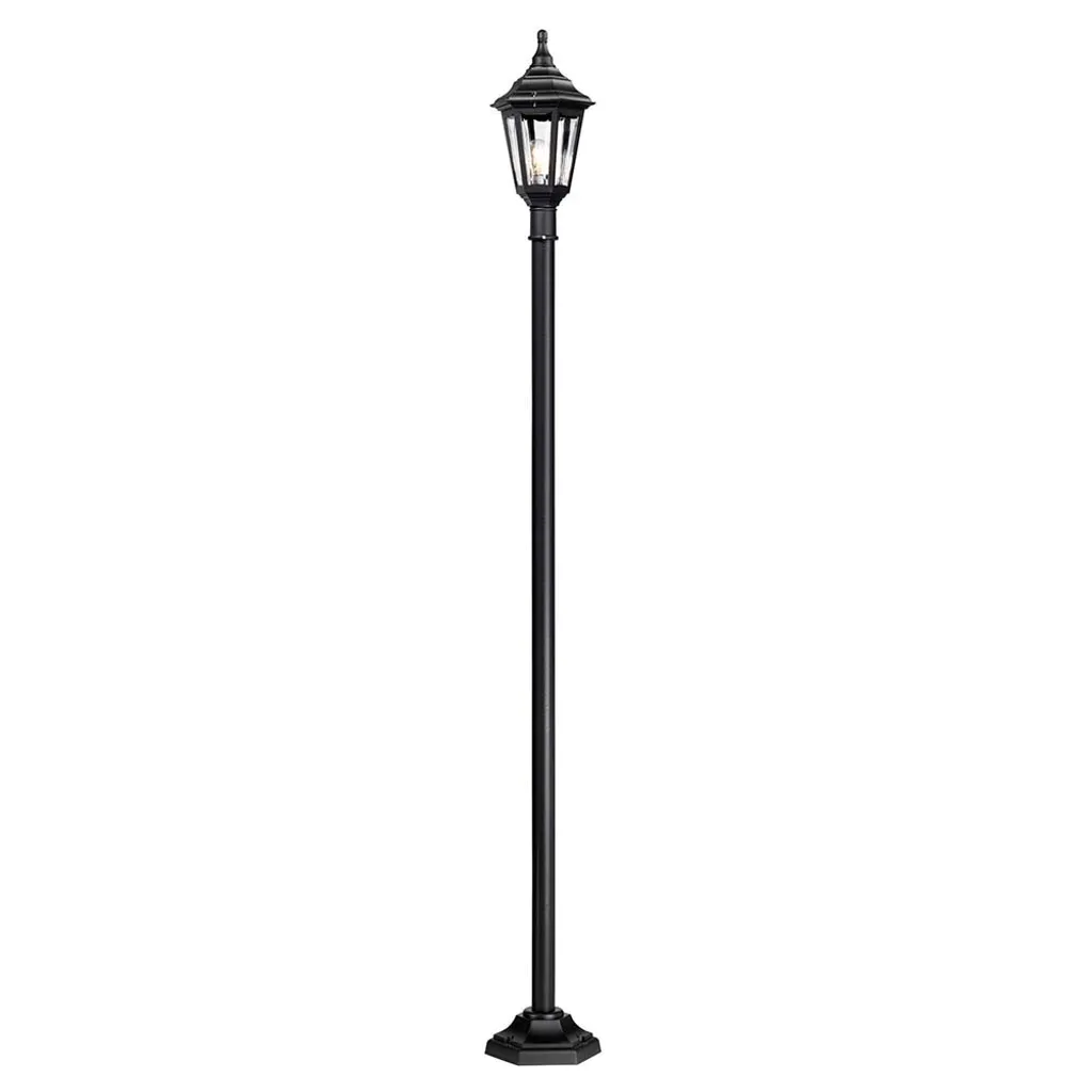 Lanterne de jardin haute Kinsale Elstead E27 60W Noire - Design Classique