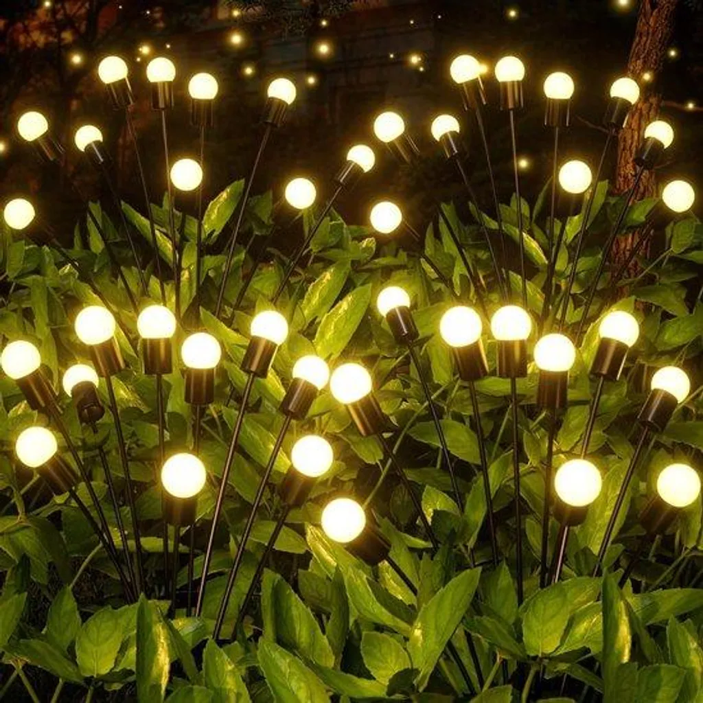 Lampes solaires Lucioles étanches IP65 avec 8 LED pour décoration Noël