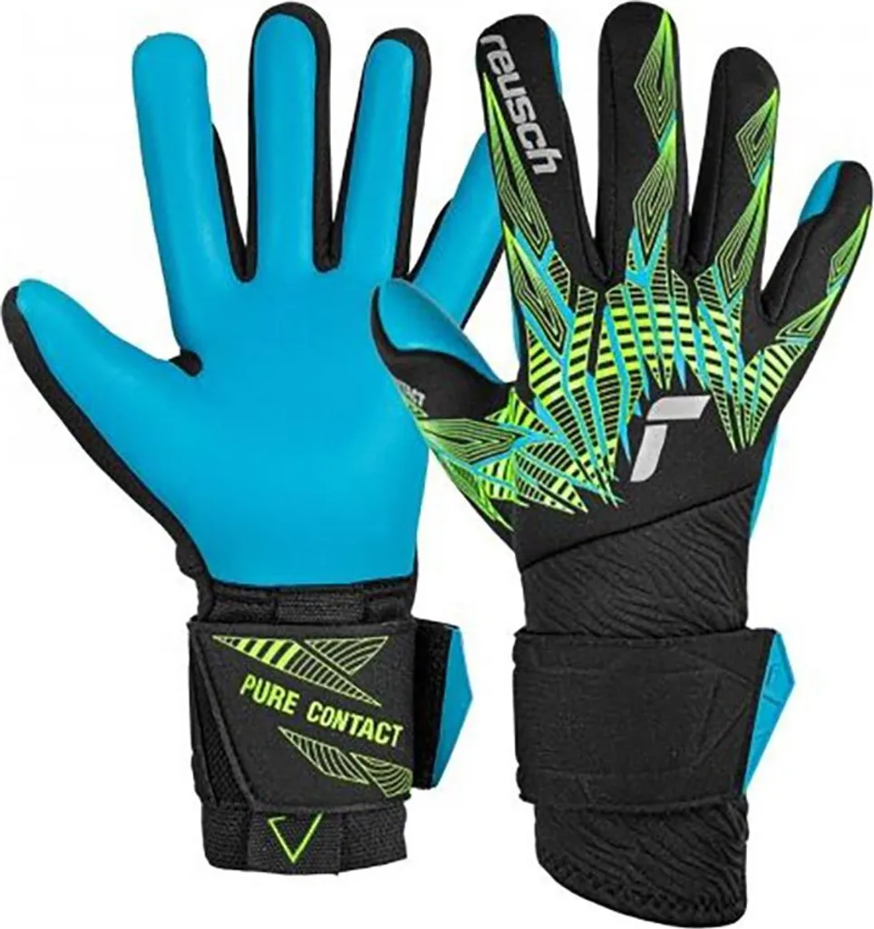 Gants de gardien Reusch Pure Contact Aqua Bleu 10,5 pour terrains humides