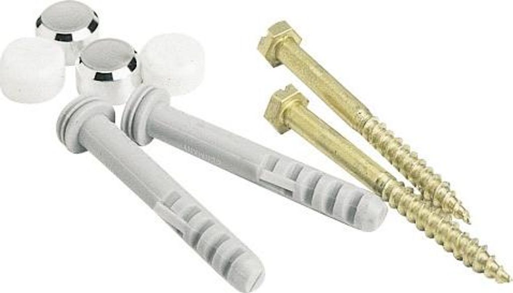 SOMATHERM FOR YOU - Lot de 2 fixations pour cuvette de WC 8x80mm avec caches pour une finition esthétique banc ou chromé