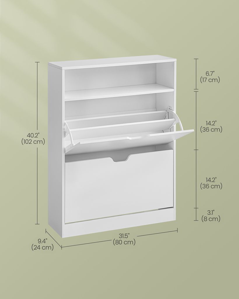 VASAGLE skříňka na boty 2 klapky výklopný botník 24x80x102 Obrázek produktu 2