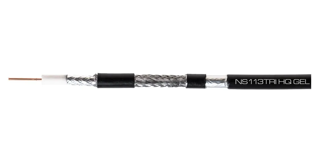 Câble coaxial blindé pour installation TV extérieure RG6 Noir 100m