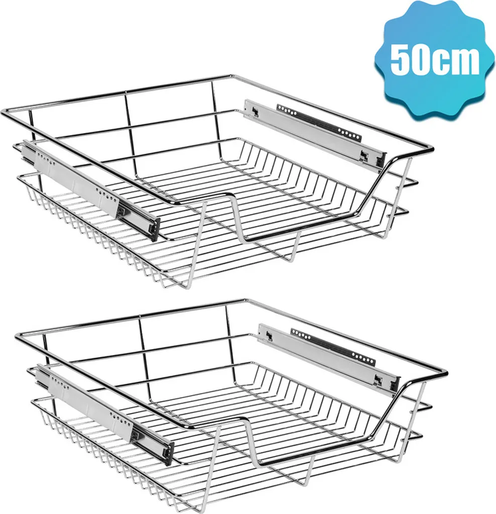 Set 2 Cesti Estraibili Cucina 50cm Fiqops | Addio Disordine nell'Armadio