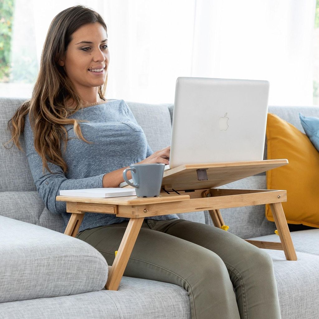 Table d'appoint en bambou, pliable Lapwood InnovaGoods Image du produit 