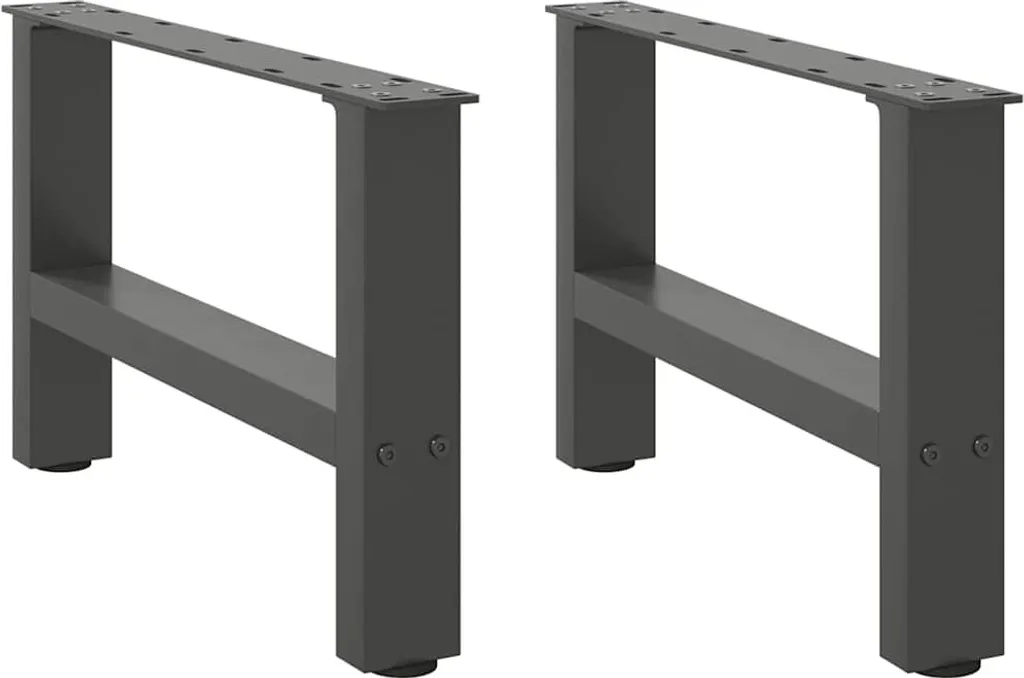 SYFAX Gambe Tavolino Antracite Acciaio 50x30cm - Set 2 Pezzi Fai-da-Te