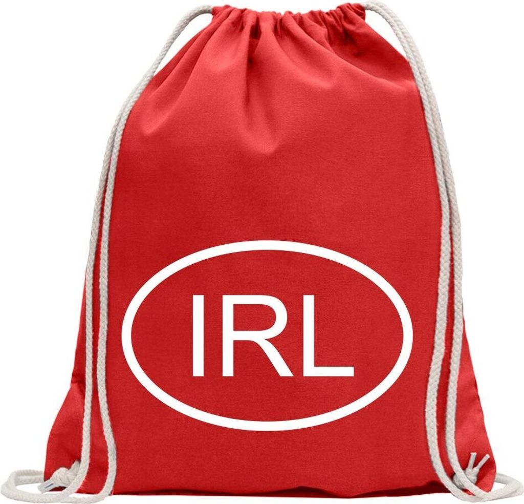Kiwistar - Turnbeutel - rot - Irland IRL - Fun Rucksack Sport Beutel Gymsack Baumwolle mit Ziehgurt