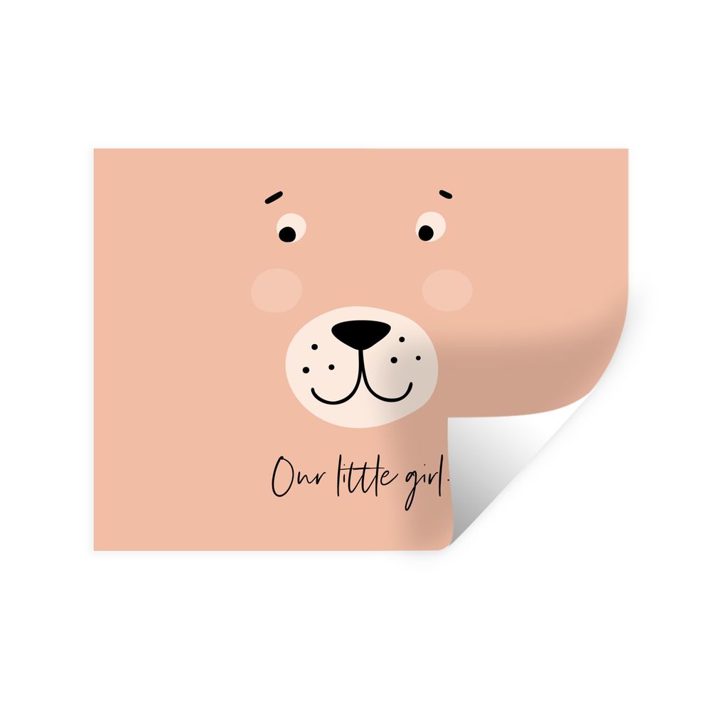 MuchoWow Wandtattoo Wandsticker Wandaufkleber Zitate - Unser kleines Mädchen - Kinder - Sprichwörter - Baby - Mädchen 80x60 cm Selbstklebend u...