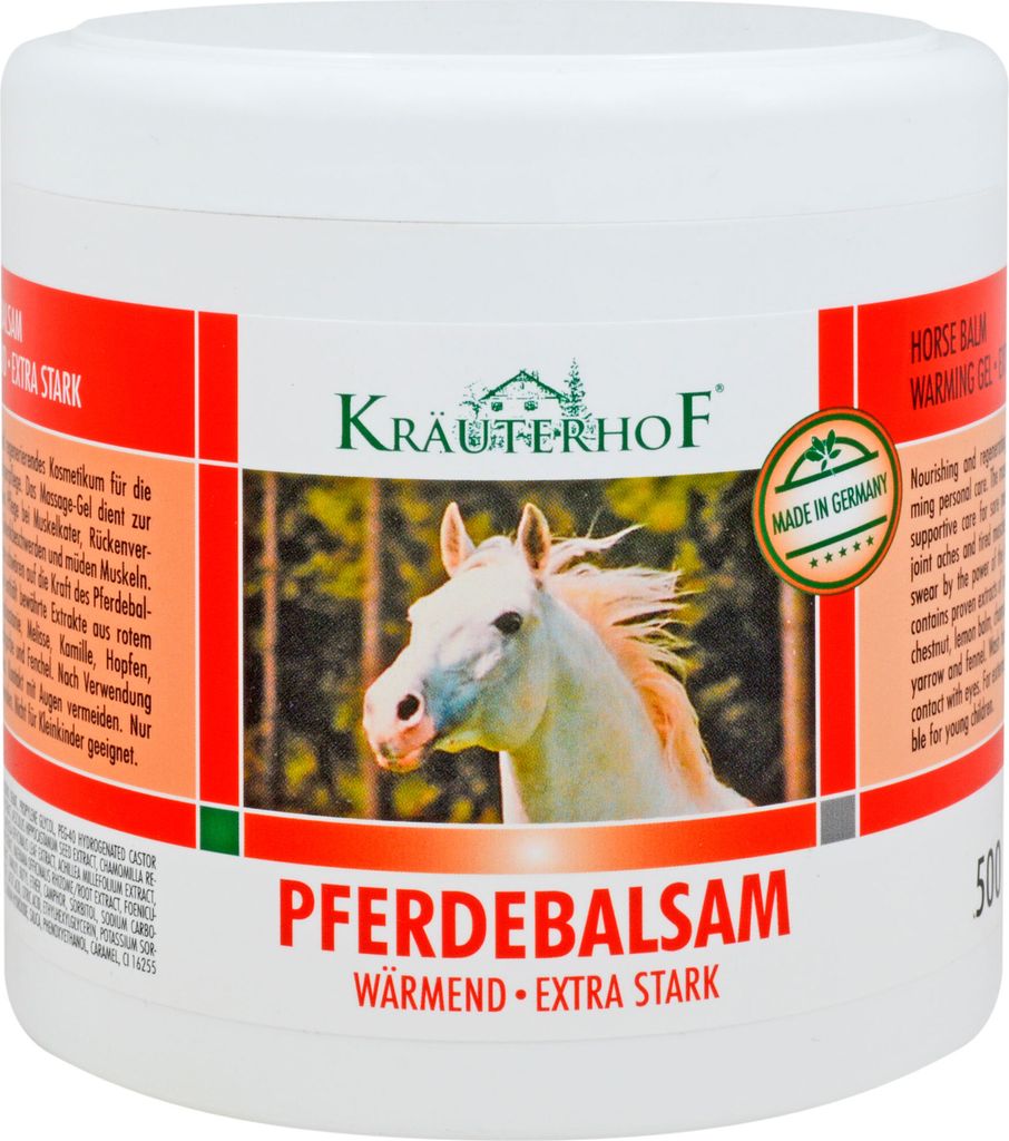 KRÄUTERHOF Pferdebalsam wärmend extra stark, 500 ml Creme Produktbild 