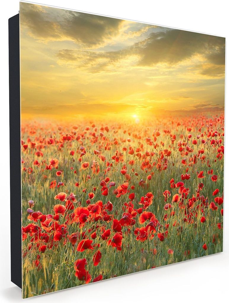 Nachbildung-Schlüsselkasten, Magnetpinnwand und Memoboard mit Glasfront Motiv Sonnenuntergang