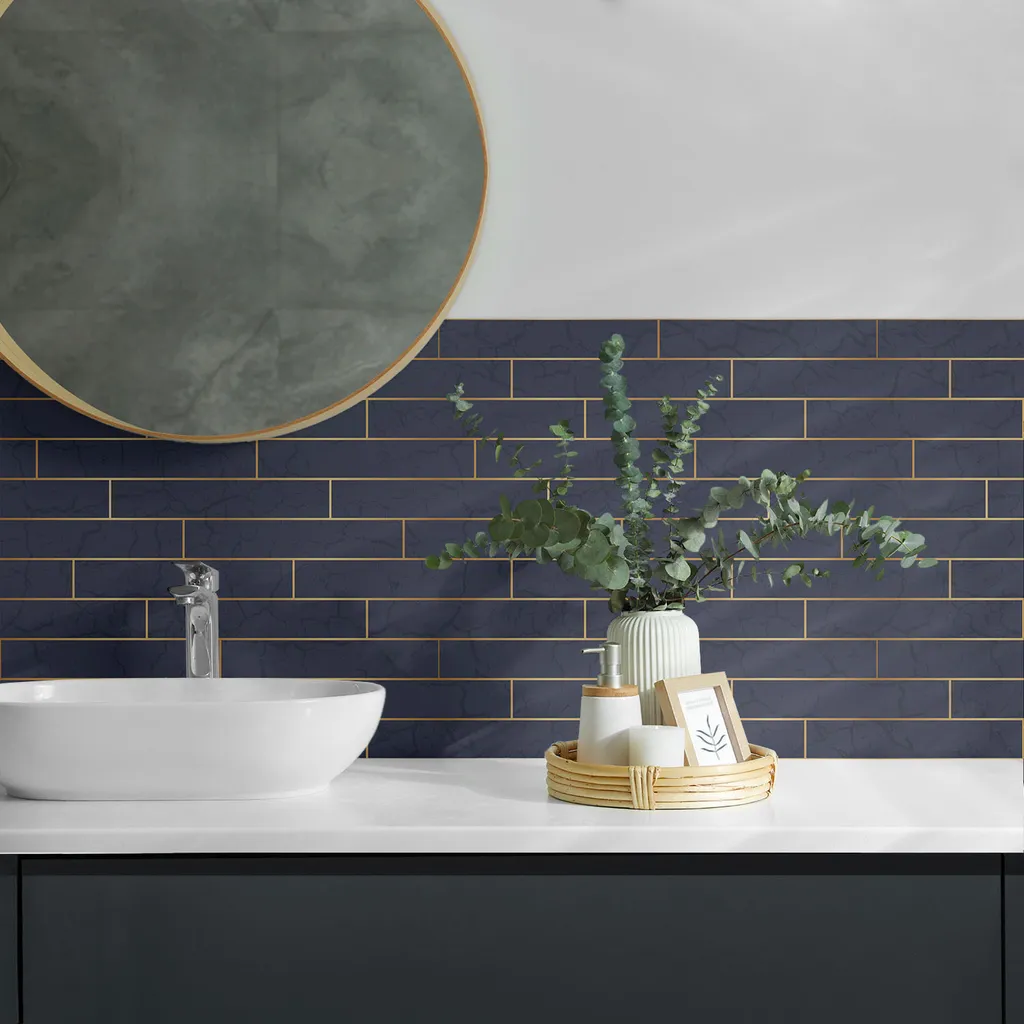Piastrelle Adesive Cucina e Bagno - Vinile 3D Effetto Mattone 50x50 - 3