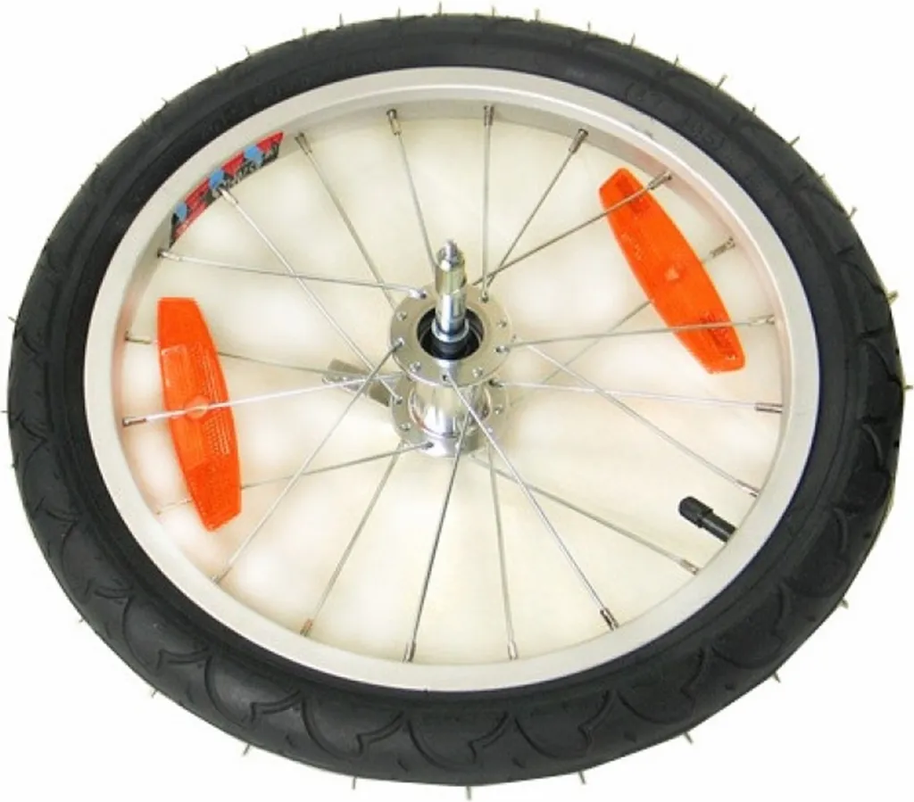 Roue 16' alu Burley 160015 avec axe QR et patte de fixation argentée