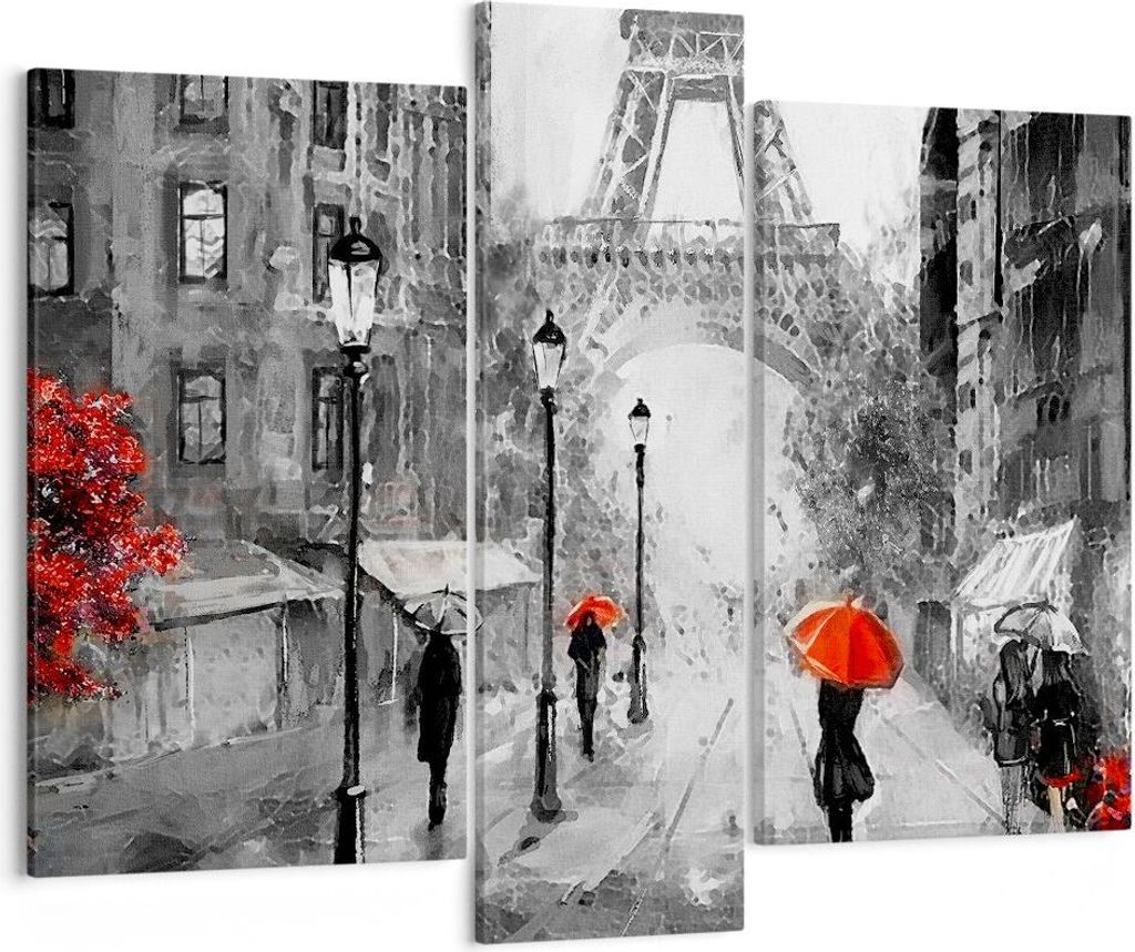 Bild auf Leinwand - Leinwandbild - Paris Stadt Zuhause - 95x80cm - Wand Bild - Wanddeko - Wandbilder - Leinwanddruck - Bilder - Kunstdruck - Wandde...